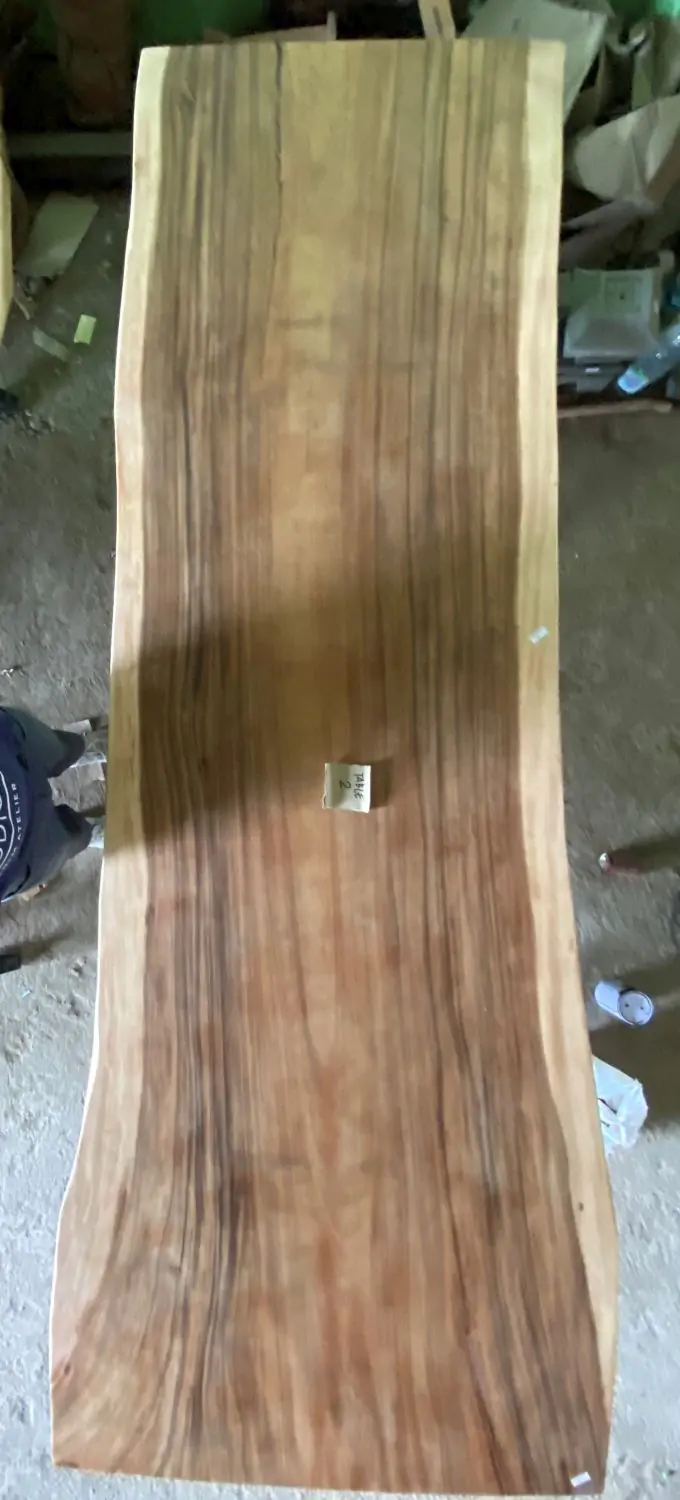  Product image 8 of the product “Natural wood table suar with metal legs X-style, 304cm length, 115cm width, 83.5cm height. Table top 7cm thickness ”